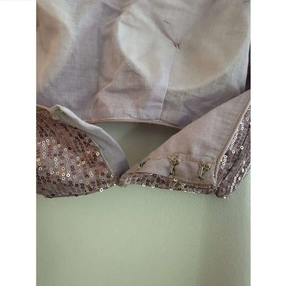 Lavender Sequins Lehenga with Shimmer Attached Dupatta - Picture 9 of 12